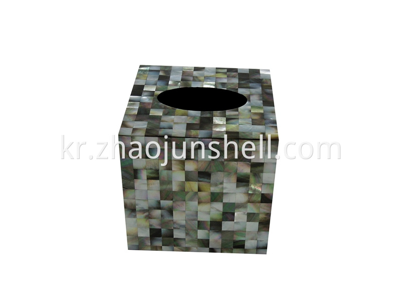 black mother of pearl tissue box